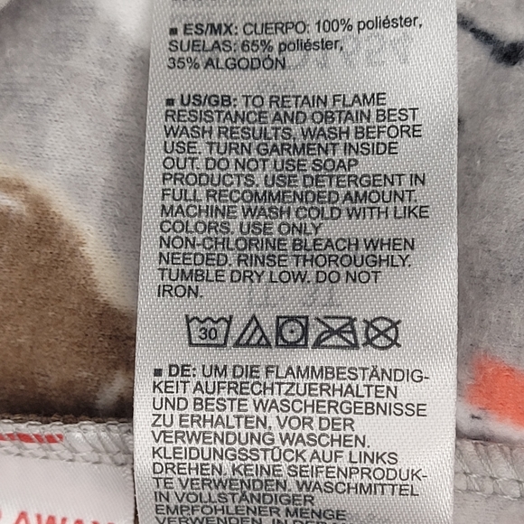 Carter's Boys Fleece Zip-up Footed Pajamas Breakfast Theme 3T - Picture 7 of 8